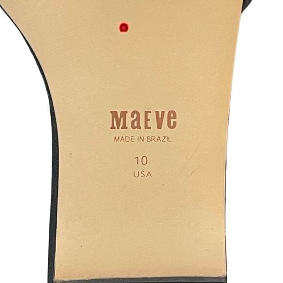 Maeve by Anthropologie Bow Micro Wedge Sandals in Black Size10 NEW - Picture 8 of 8